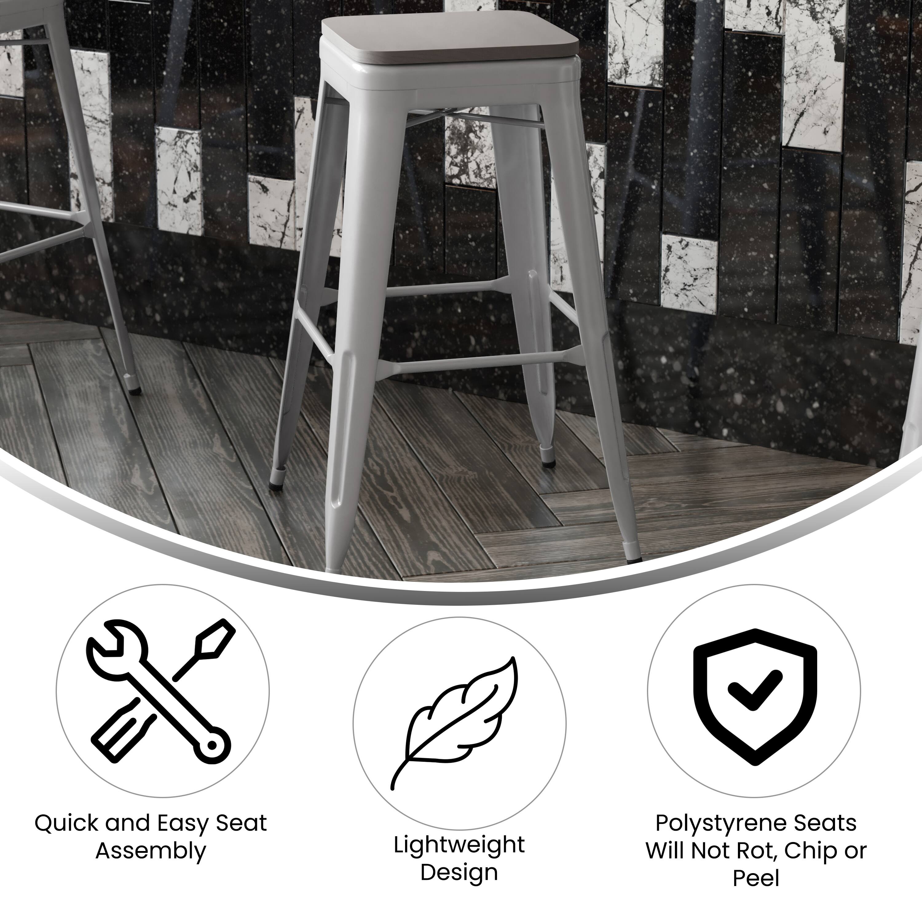 Quick and Easy Seat Assembly  
Lightweight Design  
Polystyrene Seats Will Not Rot, Chip or Peel