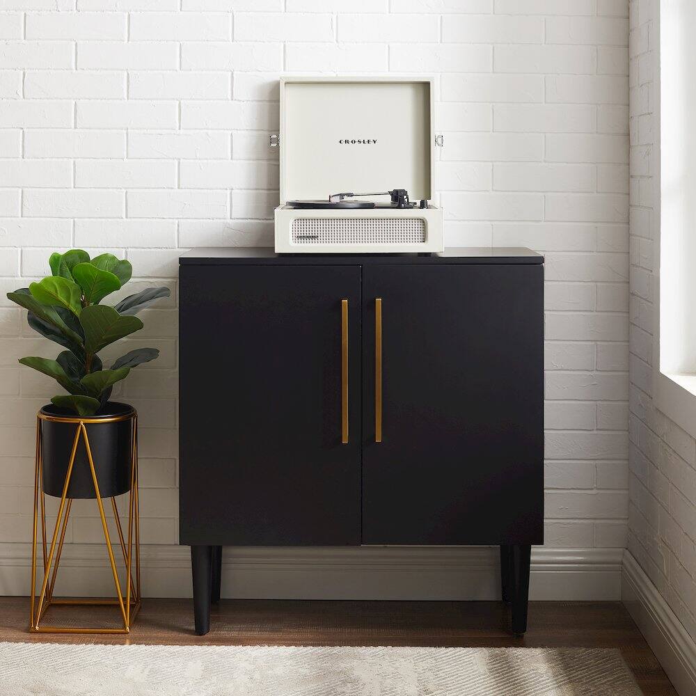 Alt View 8. Crosley Furniture - Everett Storage Cabinet - Matte Black.