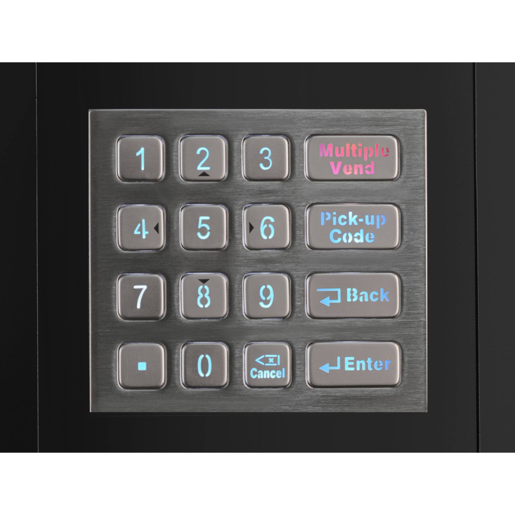 1 2 3 Multiple Vend  
4 5 6 Pick-up Code  
7 8 9 Back  
0 Cancel Enter