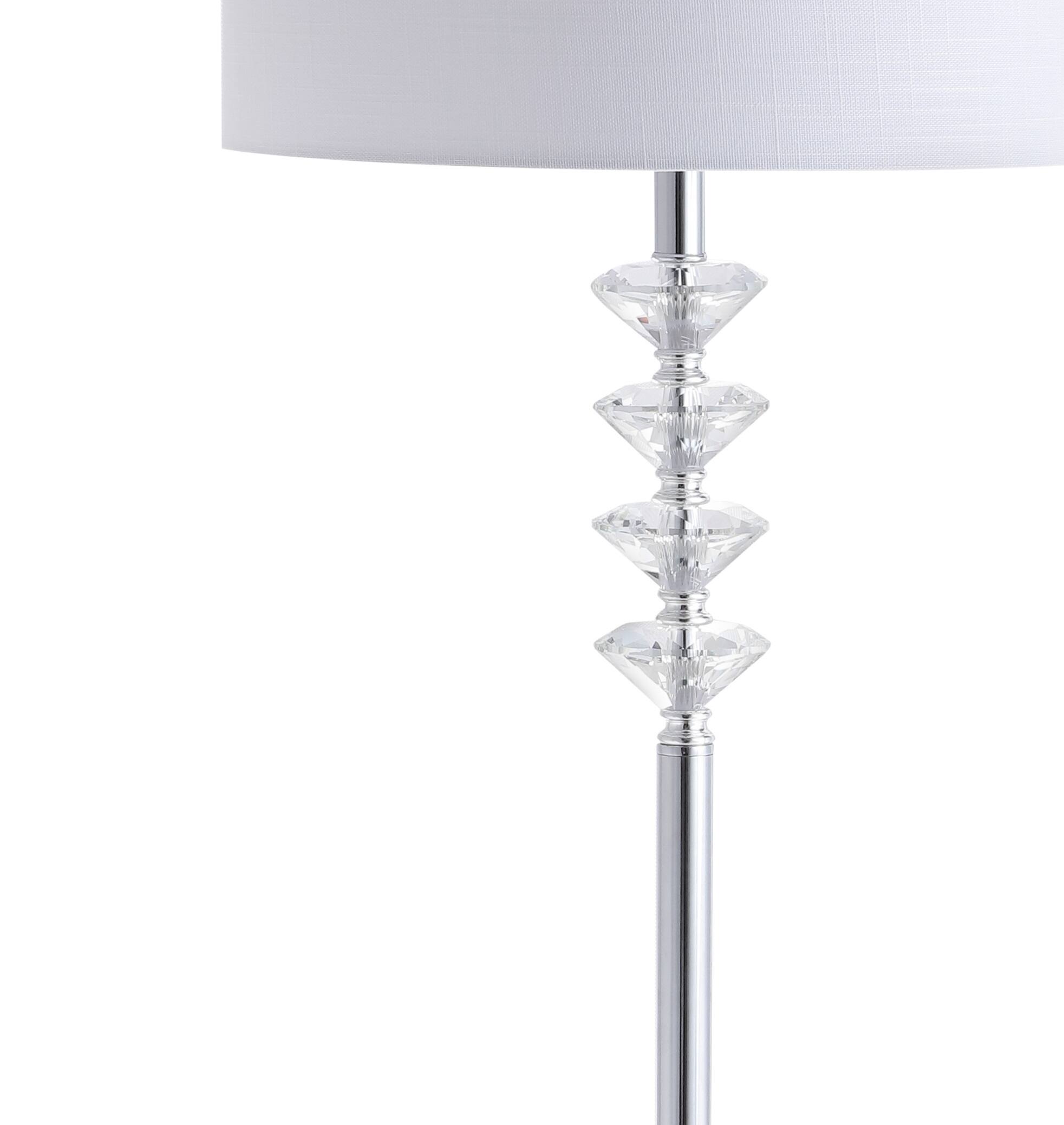 Alt View 4. Jonathan Y - Mia 60.5" Crystal/Metal LED Floor Lamp, Clear/Chrome - Clear/ Chrome.