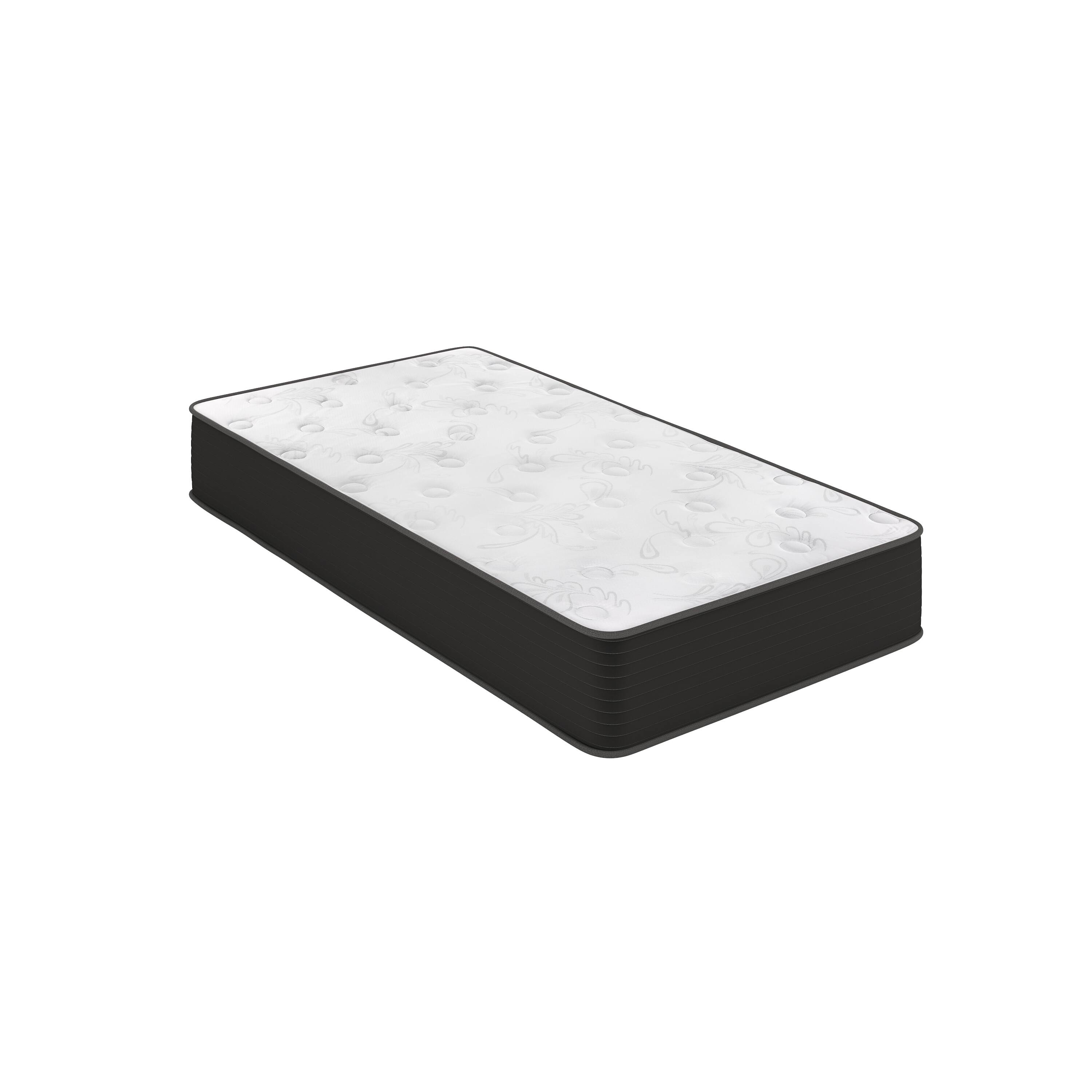Alt View 1. Emma + Oliver - 10" Hybrid Pocket Spring with Cooling Foam Layer Mattress in a Box - White/Black.
