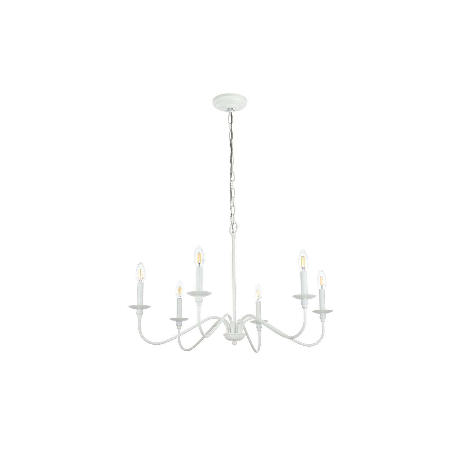 Alt View 3. Living District - Rohan 36 inch chandelier in White - White.