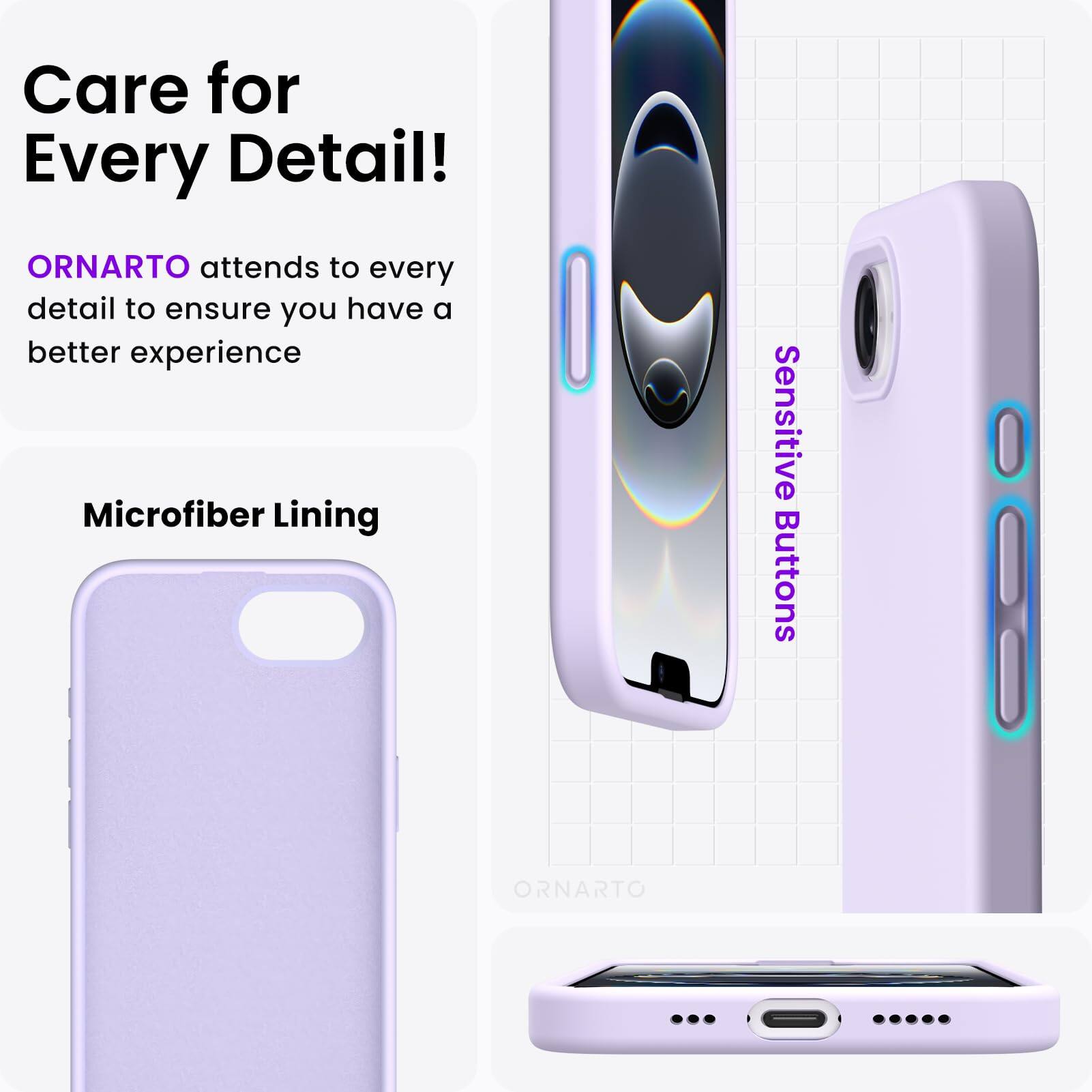 Care for Every Detail!  
ORNARTO attends to every detail to ensure you have a better experience  

Microfiber Lining  
Sensitive Buttons