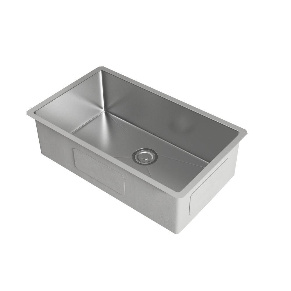 Angle. Elegant Kitchen and Bath - Stainless Steel undermount kitchen sink L30''xW18'' x H10" - Stainless Steel.