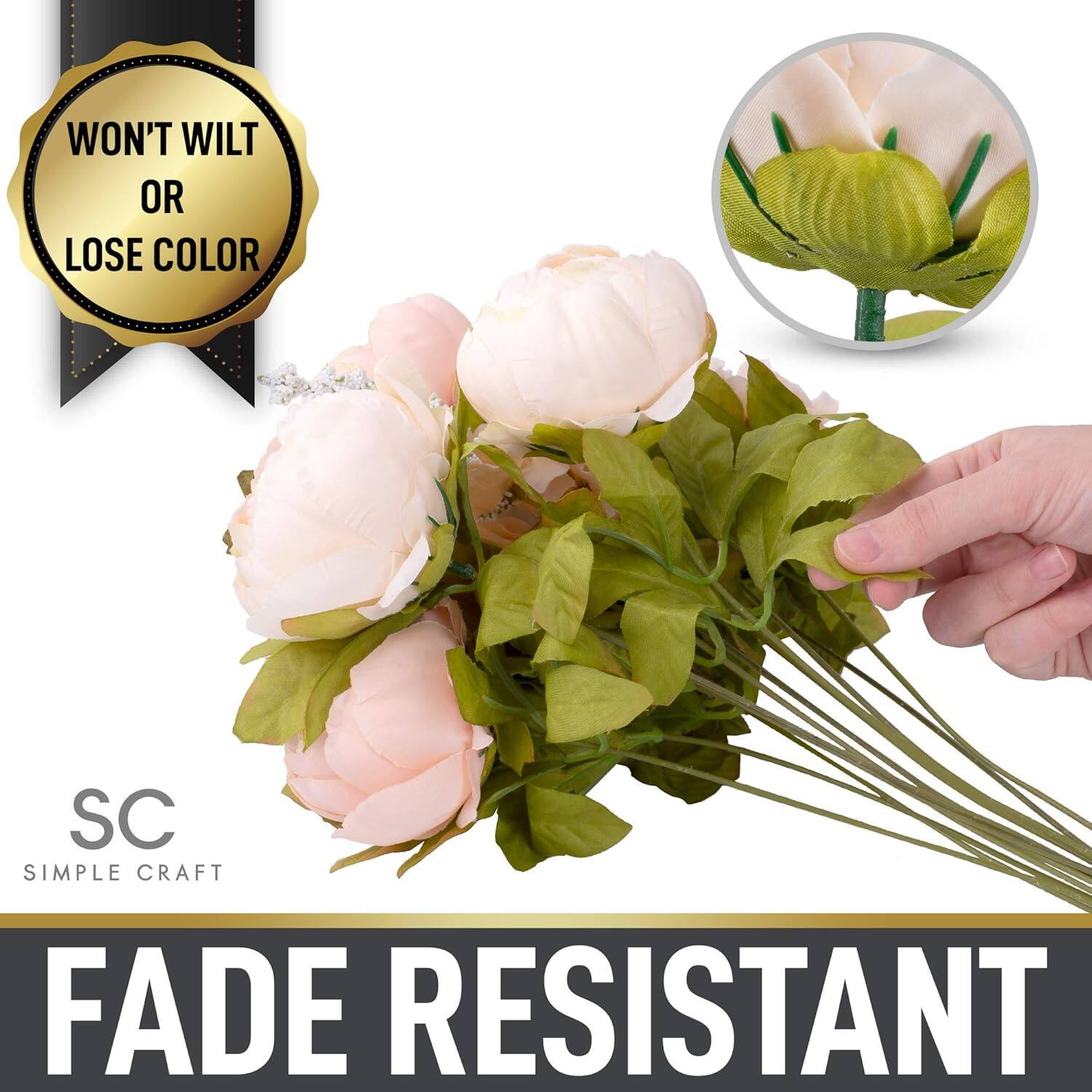 WON'T WILT OR LOSE COLOR

SC SIMPLE CRAFT

FADE RESISTANT