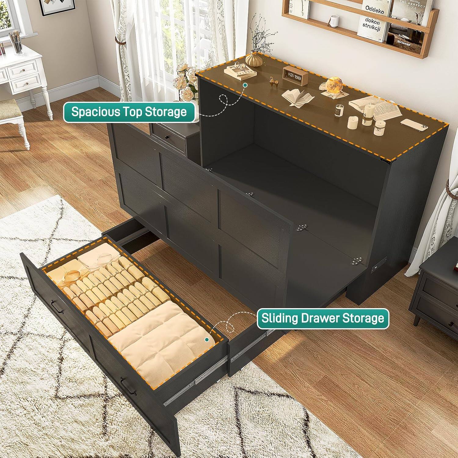 Odtleko dokon strukeji hanrke 10 - Spacious Top Storage Sliding Drawer Storage