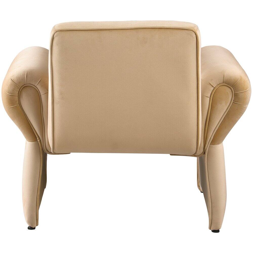 Alt View 1. Meridian Furniture - Fleurette Camel Velvet Accent Chair - Beige.