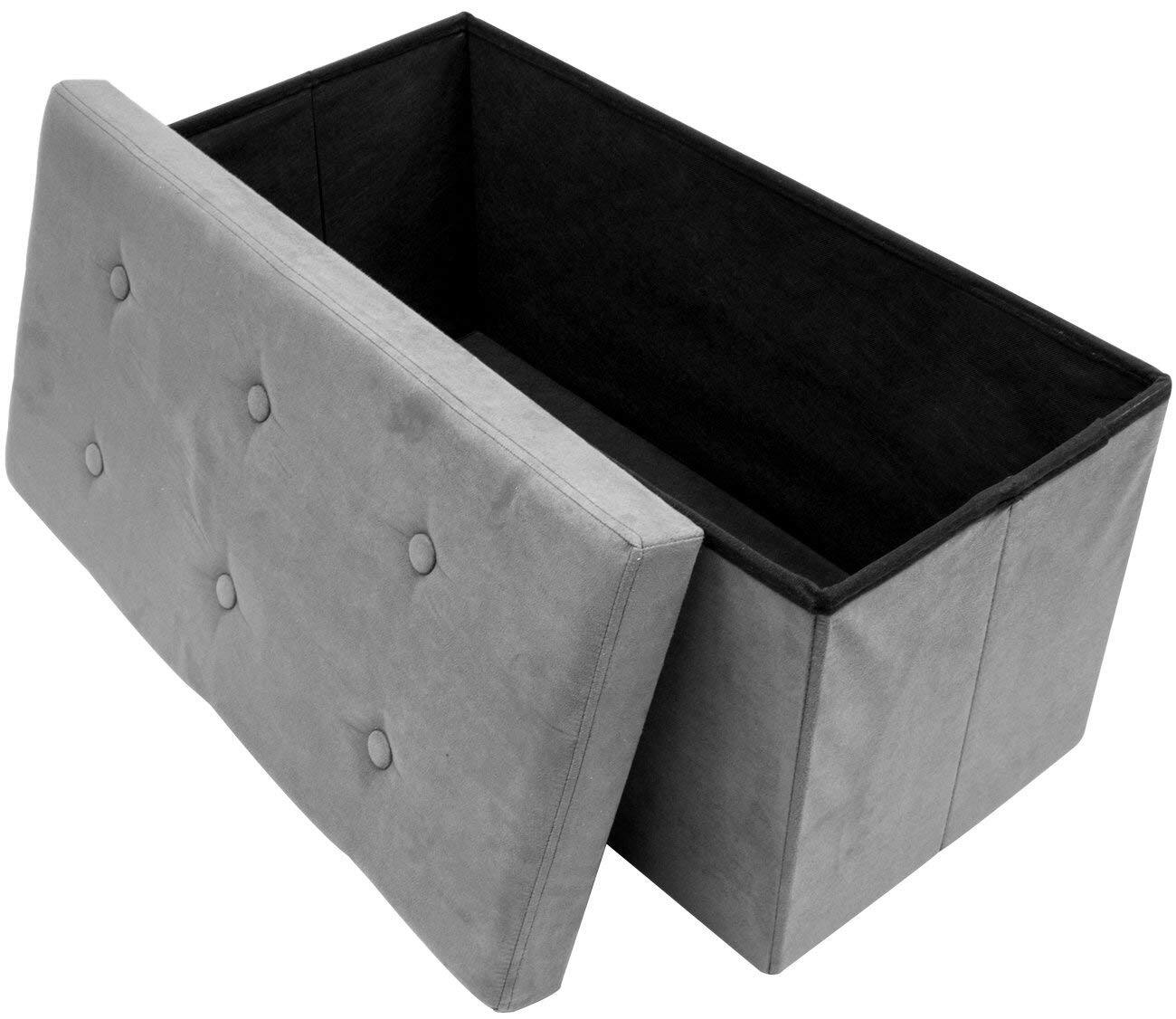 Alt View 3. Sorbus - Sorbus Storage Ottoman Bench, Collapsible/Folding Bench Chest with Cover, Perfect Toy and Shoe Chest, Hope Chest - Gray.