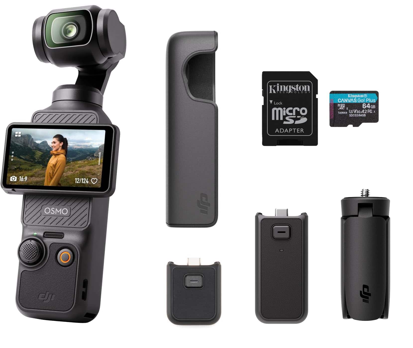 DJI - Osmo Pocket 3 Capture More Combo, Vlogging Camera with 1'' CMOS & 4K/120fps Video, 3-Axis Stabilization, Fast Focusi