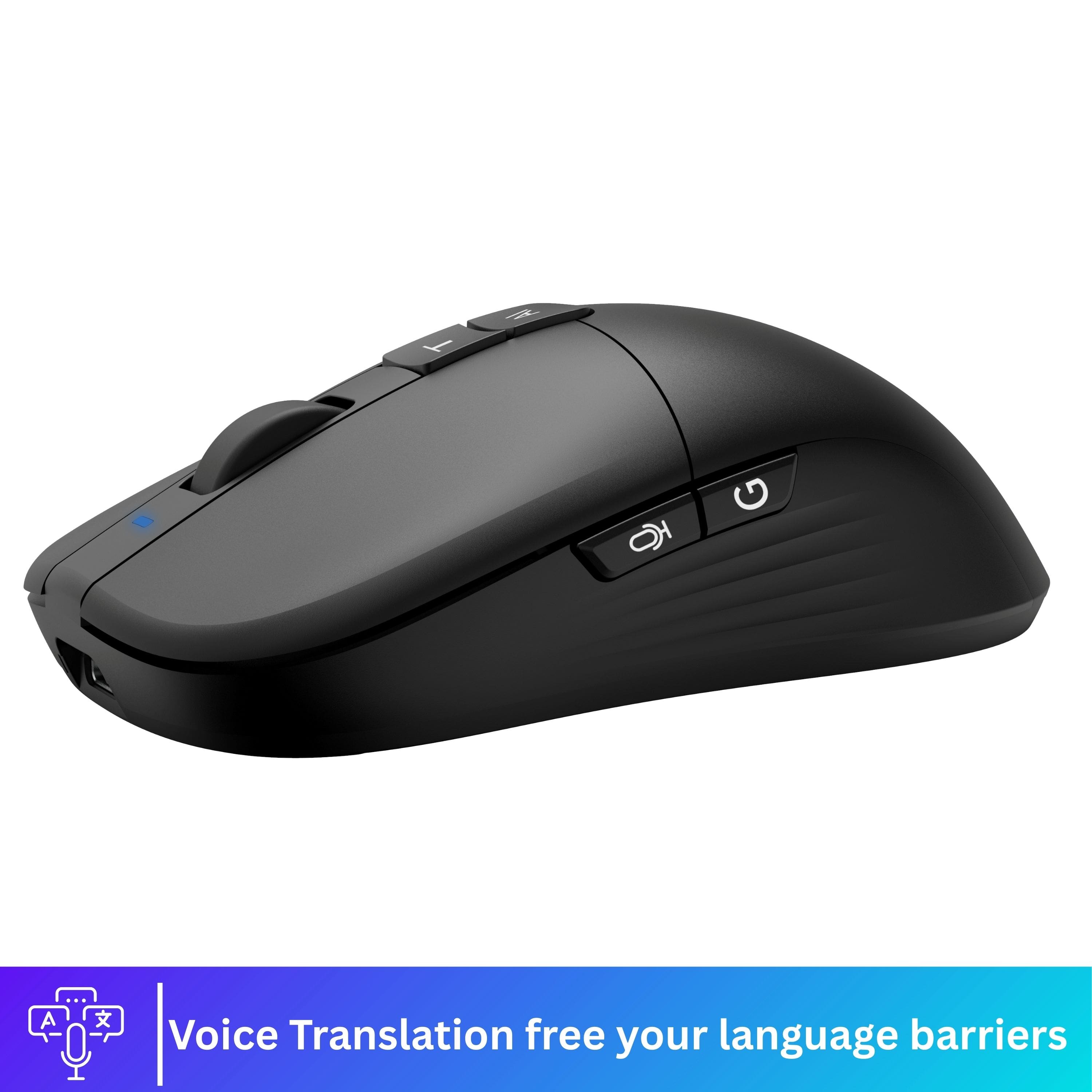 Tess Gift - Worlds first voice Mouse, AI assisted-lifetime subscription to Chat GPT,Dall-E, AI PPT - Wireless - Black