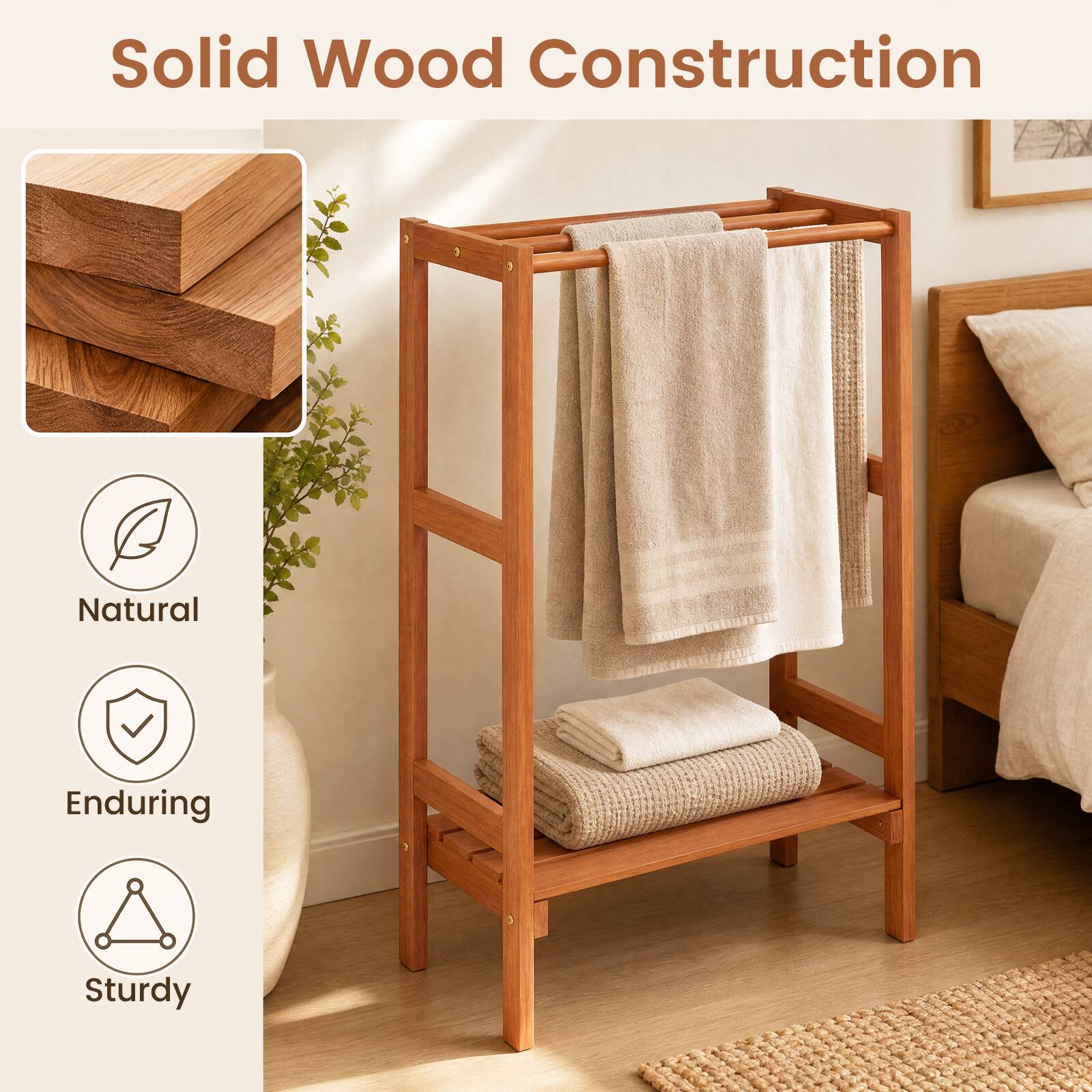 Solid Wood Construction

- Natural
- Enduring
- Sturdy