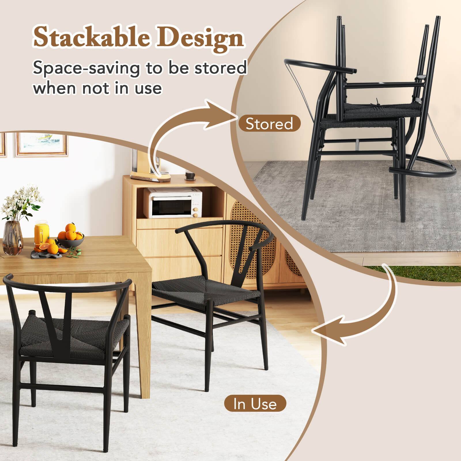 Stackable Design  
Space-saving to be stored when not in use  

Stored  
In Use