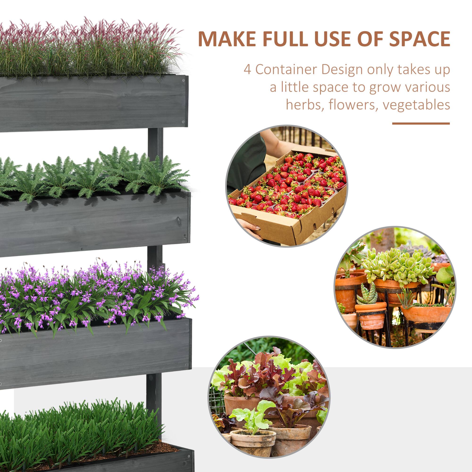 MAKE FULL USE OF SPACE
4 Container Design only takes up a little space to grow various herbs, flowers, vegetables