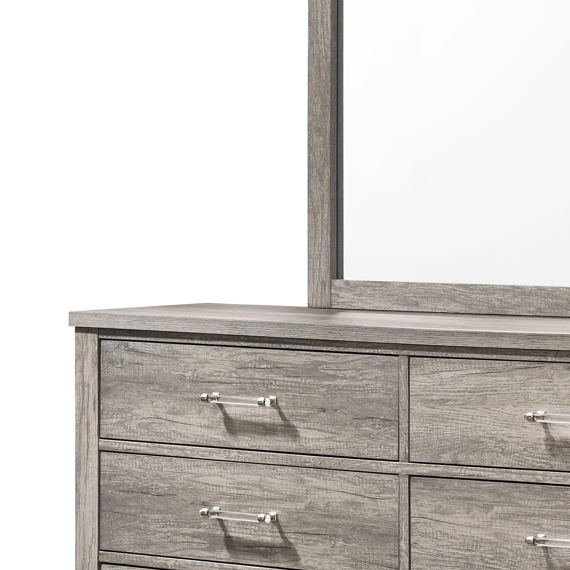 Alt View 2. Kings Brand Furniture - Kings Brand Furniture Harmony Wood 5-Drawer Dresser with Mirror - Grey.