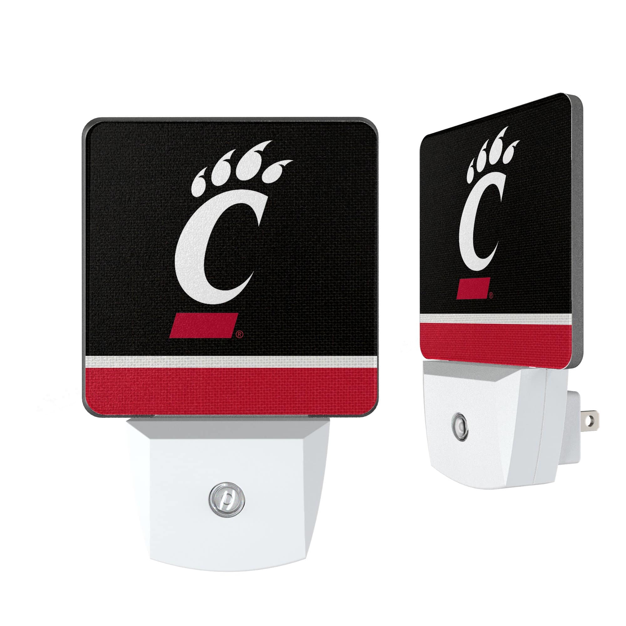 Keyscaper - Cincinnati Bearcats Stripe Design Nightlight 2-Pack - Multicolor