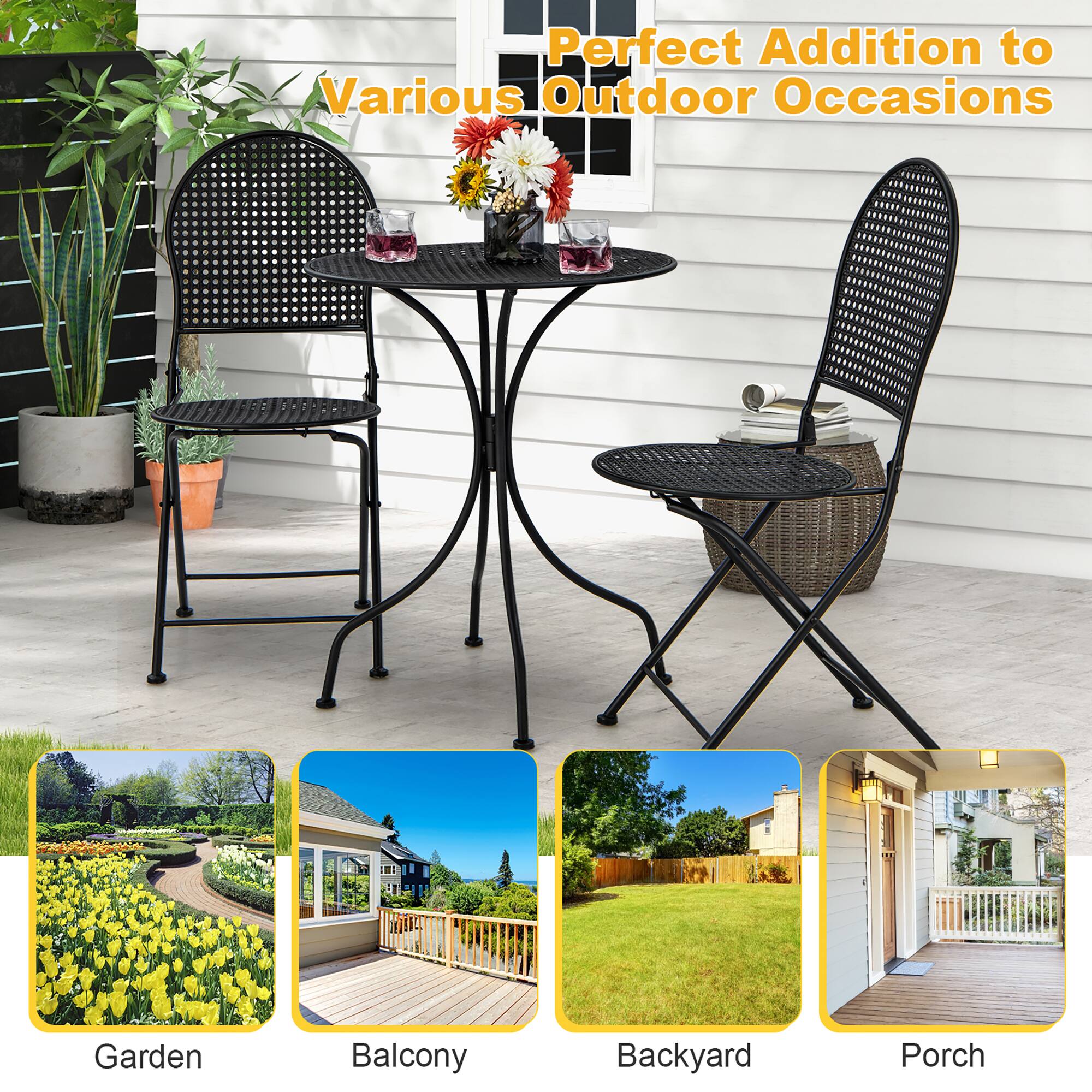 Perfect Addition to Various Outdoor Occasions  
Garden  
Balcony  
Backyard  
Porch