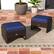Angle. Costway - 2 Pieces Outdoor Patio PE Wicker Ottomans with Removable Cushions Footstools - Mixed Brown + Navy.