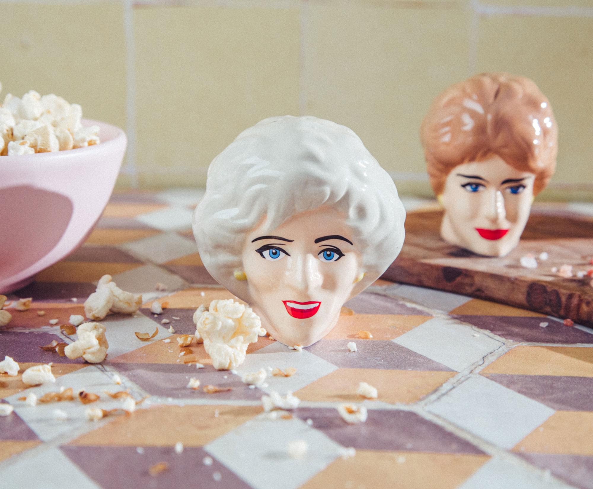 Alt View 2. Silver Buffalo - The Golden Girls Rose and Blanche Ceramic Salt and Pepper Shakers | Set of 2 - Beige.