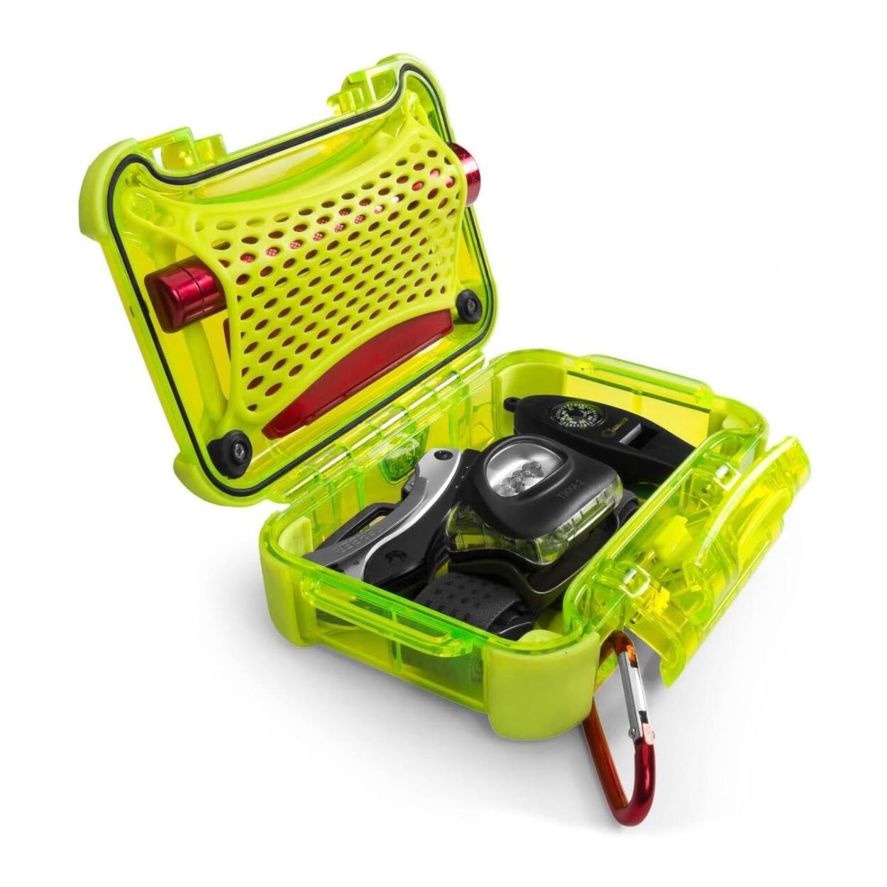 Angle. NANUK - NANUK 320 Nano Series Medium Waterproof Polycarbonate Hard Case (Lime).