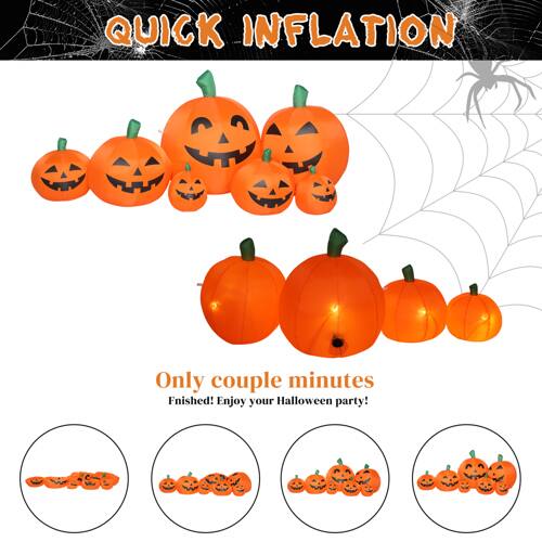 QUICK INFLATION  
Only couple minutes  
Finished! Enjoy your Halloween party!