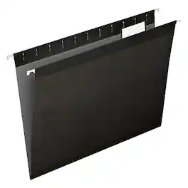 Pendaflex - Reinforced Hanging File Folders, 1/5 Tab, Letter Size, 25/Box (04152 1/5 BLA) - Black