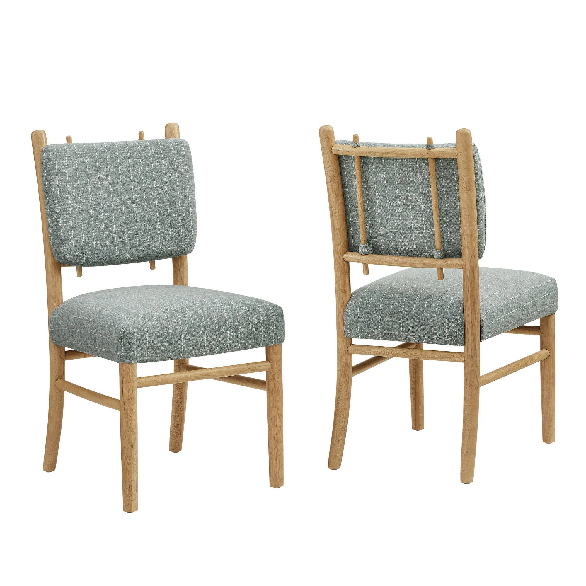 Angle. Modway - Mauden Striped Dining Side Chairs Set of 2 by Modway - Spa Blue Stripe.