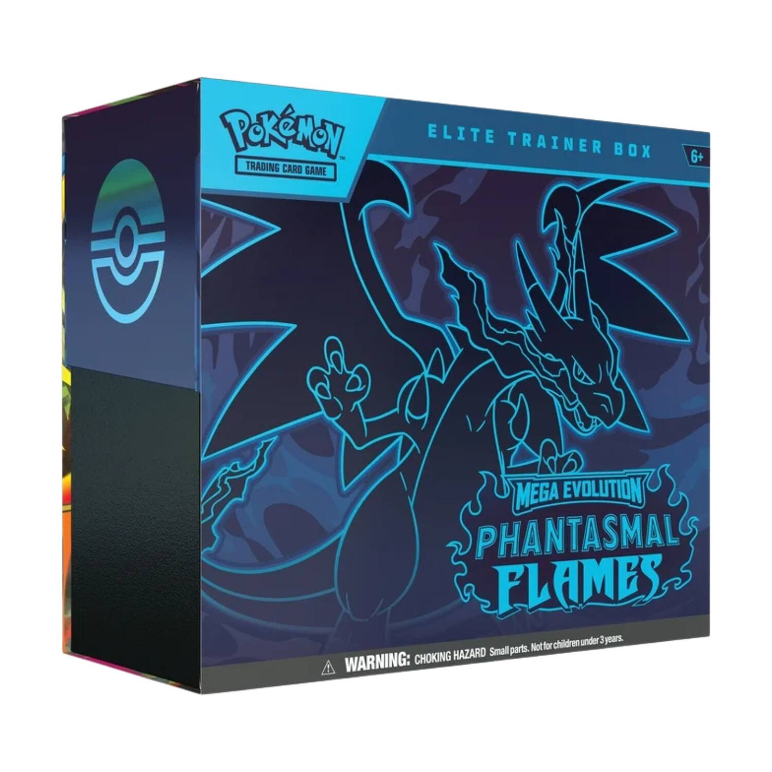 Pokémon Trading Card Game  
Elite Trainer Box  
6+  

Mega Evolution  
Phantasmal Flames  

Warning: Choking Hazard - Small parts. Not for children under 3 years.
