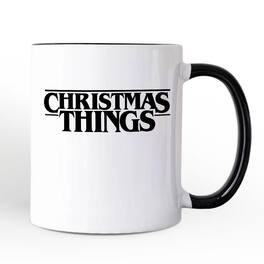 OrnamentallyYou - Eerie Christmas Things Vintage Mug, Handcrafted Retro Horror Gift - White