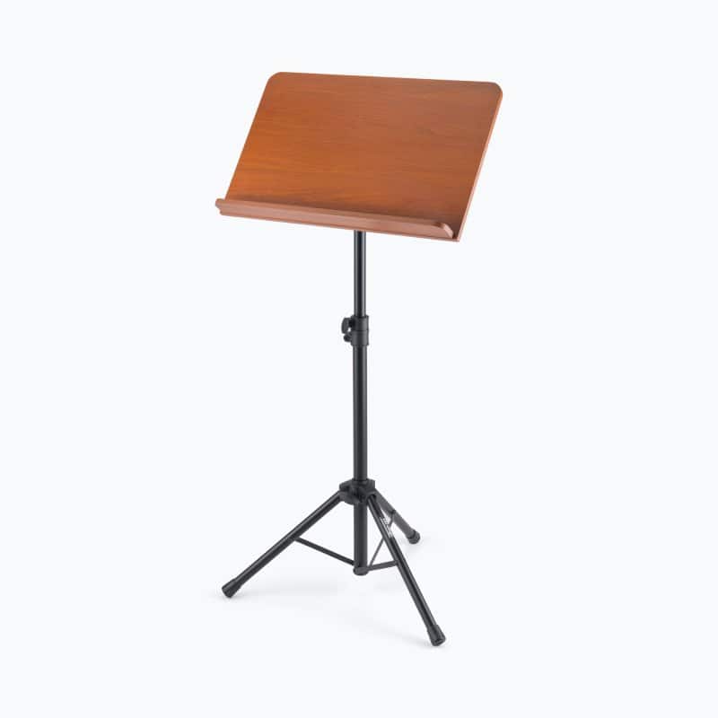 On Stage Stands - On-Stage SM7312W Conductor Music Stand with Wide Wooden Bookplate - Black