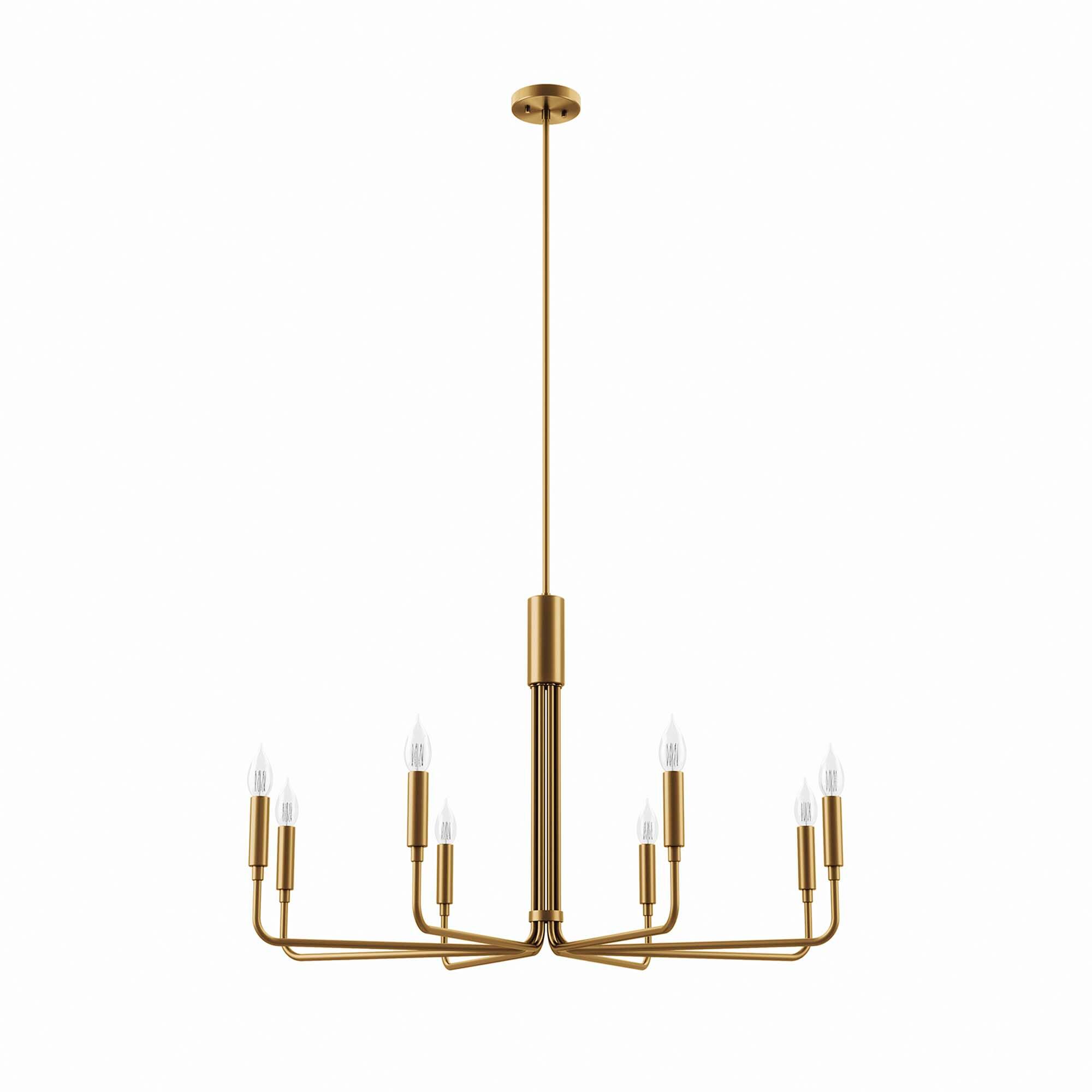 Angle. Modway - Rekindle 8-Light Chandelier by Modway - Satin Brass.