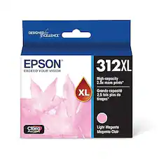 DESIGNED FOR EXCELLENCE
EPSON EXCEED YOUR VISION
312XL
High-capacity
2.5x more prints*
Grande capacité
2,5 fois plus de tirages*
Light Magenta
Magenta clair
Claria Photo Ink