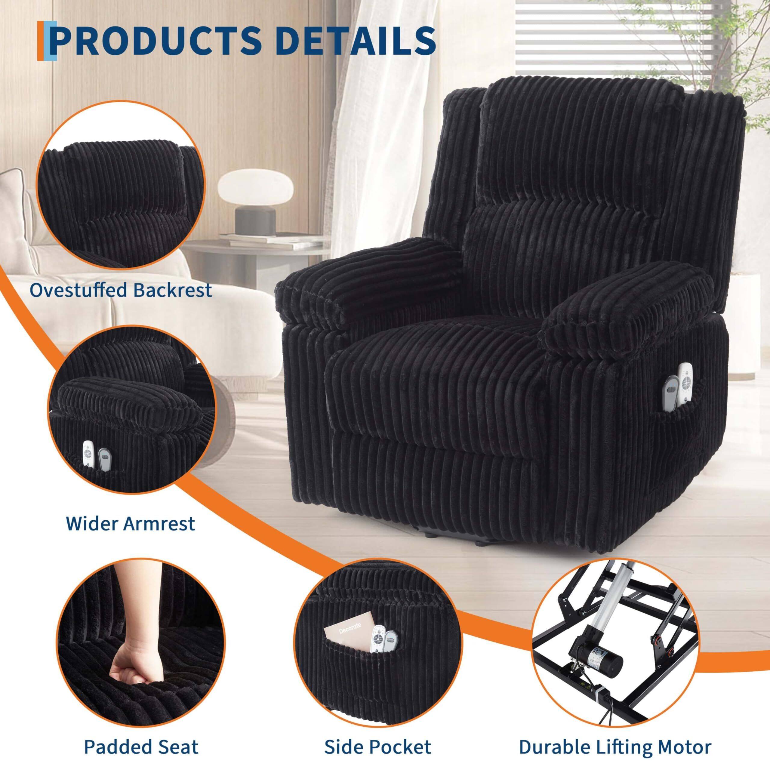 PRODUCTS DETAILS

- Ovestuffed Backrest
- Wider Armrest
- Padded Seat
- Side Pocket
- Durable Lifting Motor