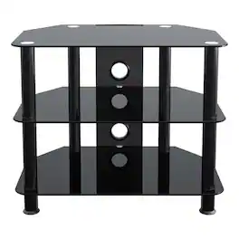 AVF - Steel TV Stand with Cable Management for up to 32" TVs - Black