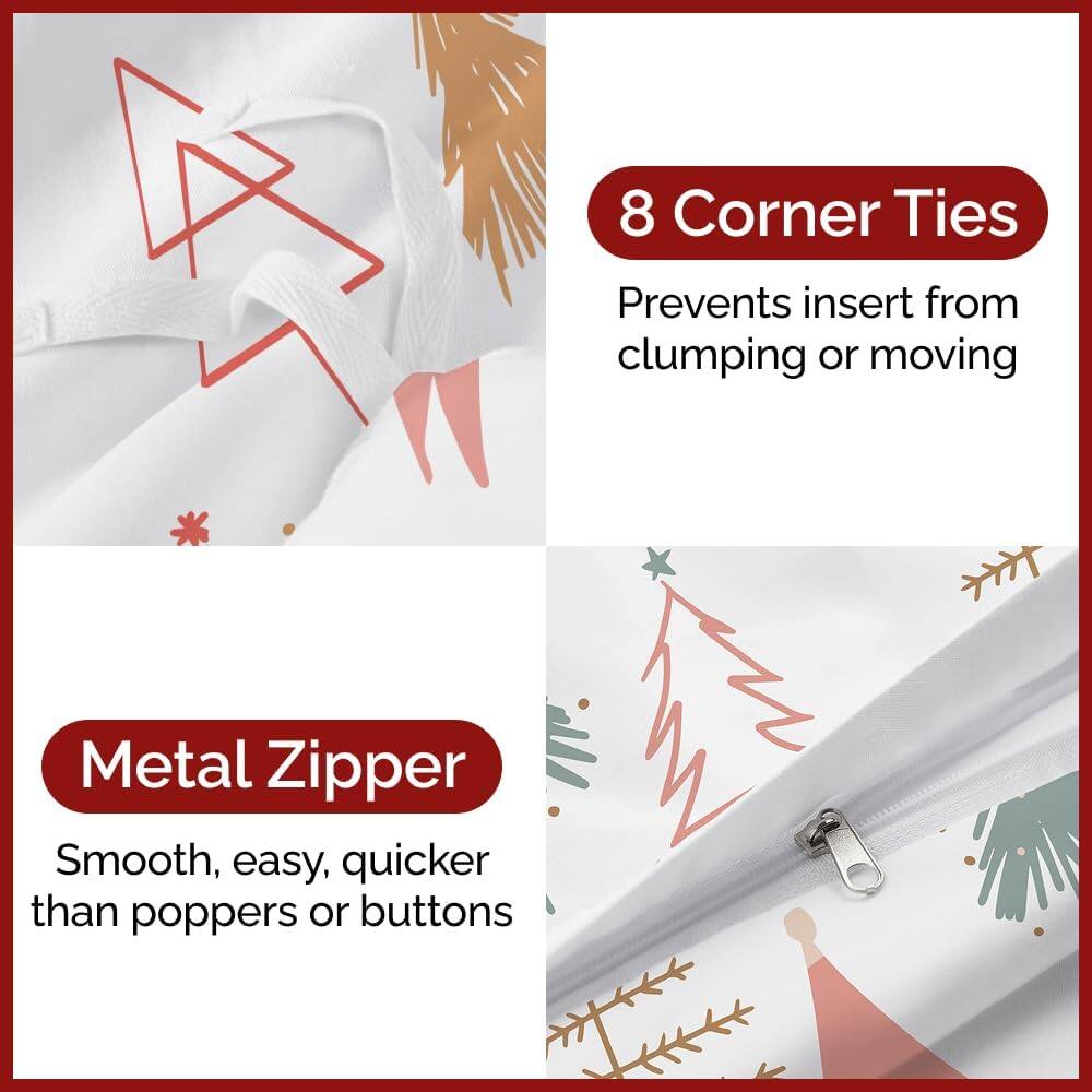 8 Corner Ties  
Prevents insert from clumping or moving  

Metal Zipper  
Smooth, easy, quicker than poppers or buttons