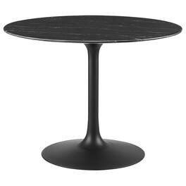Lippa 40" Round Faux Marble Dining Table by Modway - Black Black