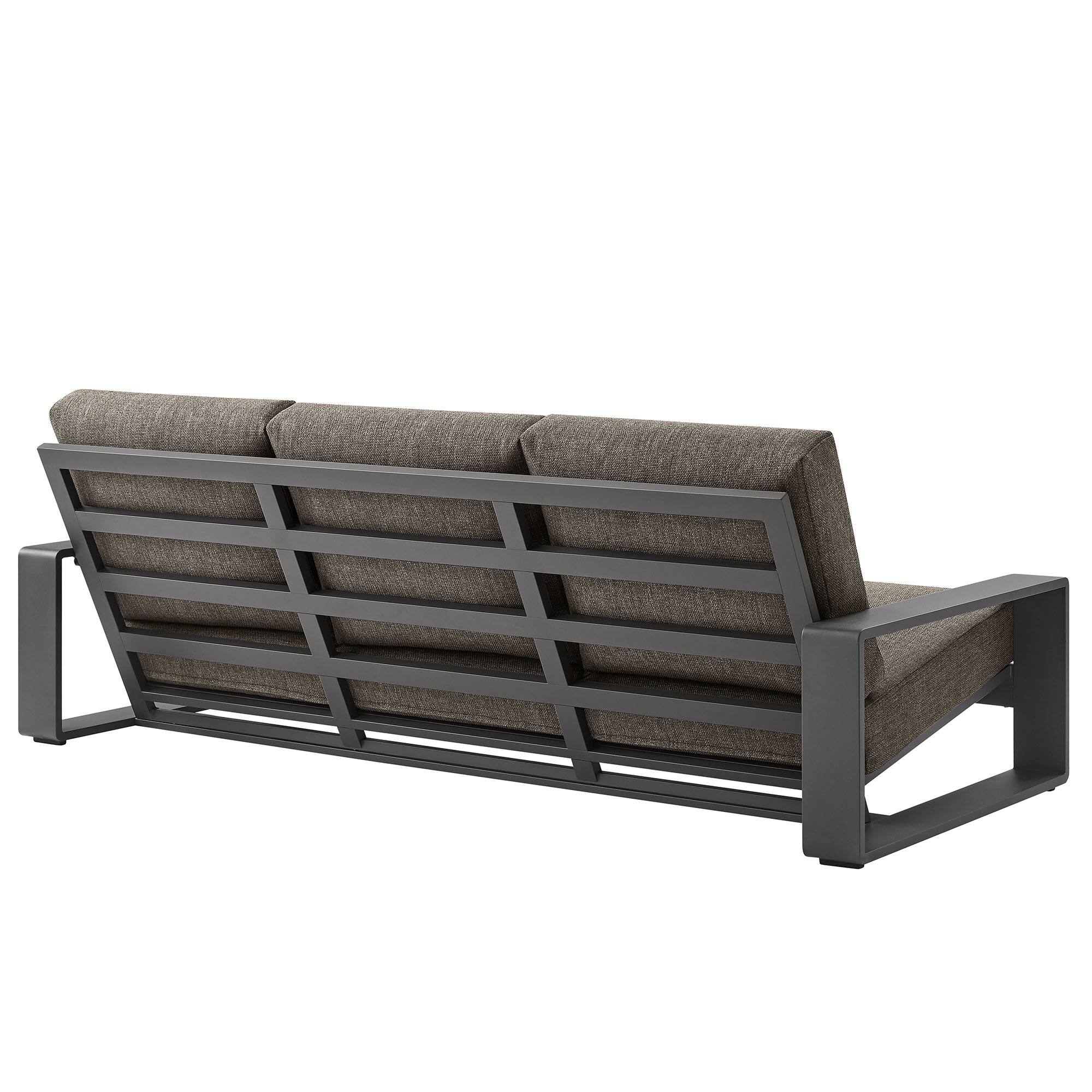 Alt View 4. Modway - Lirienne Outdoor Patio Aluminum Sofa by Modway - Smoke Gray.