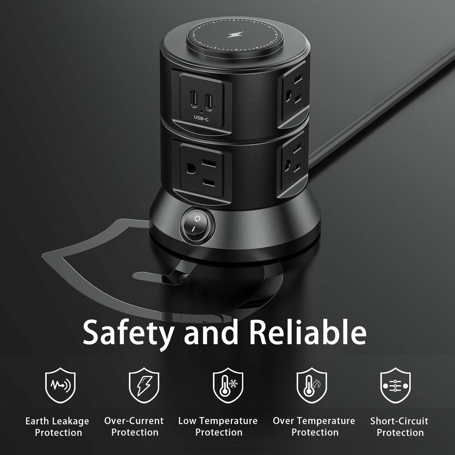 USB-C Safety and Reliable  
Earth Leakage Protection  
Over-Current Protection  
Low Temperature Protection  
Over Temperature Protection  
Short-Circuit Protection