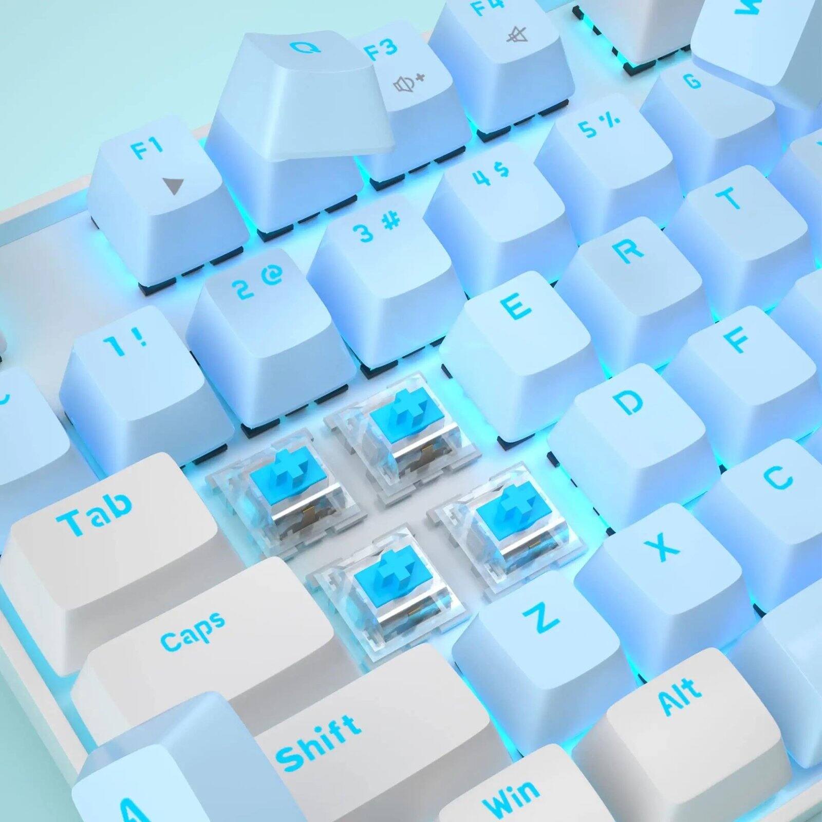 F1 1!
F2 2@
F3 3#
F4 4$
5% R
T E
Z G
Tab Caps Shift
Z Win
X Alt