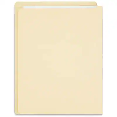 Front. Staples - Staples End Tab File Folder, Straight Cut, Letter Size, Manila, Reinforced Tab, 100/Box (ST62568) - Manila.