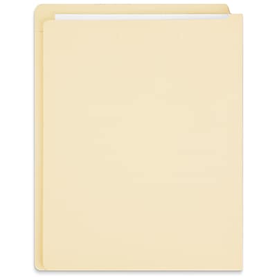 Front. Staples - Staples End Tab File Folder, Straight Cut, Letter Size, Manila, Reinforced Tab, 100/Box (ST62568) - Manila.