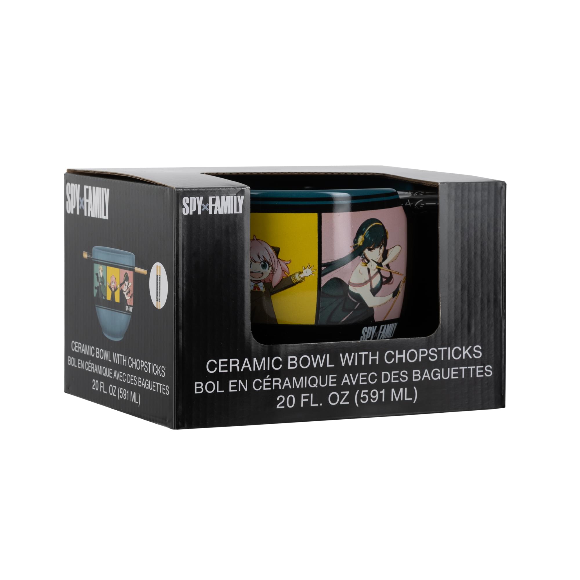 SV FANIN SPY FAMILY SDY FAMD CERAMIC BOWL CHOPSTICKS BOL EN CERAMIQUE AVEC DES BAGUETTES 20 FL. OZ (591 ML)