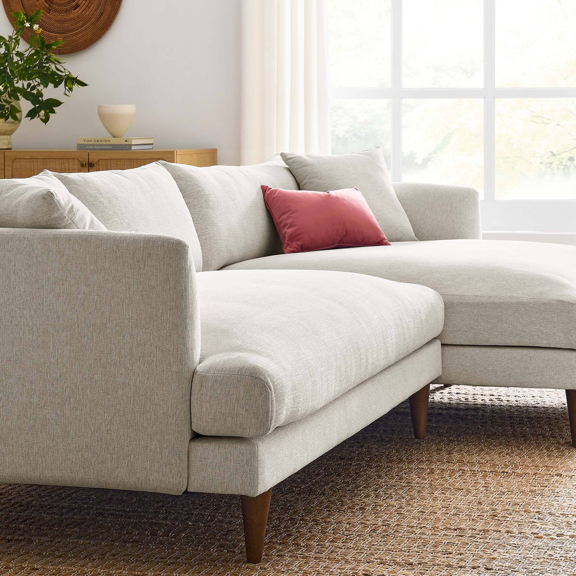 Alt View 2. Modway - Zoya Right-Facing Down Filled Overstuffed Sectional Sofa by Modway - White.