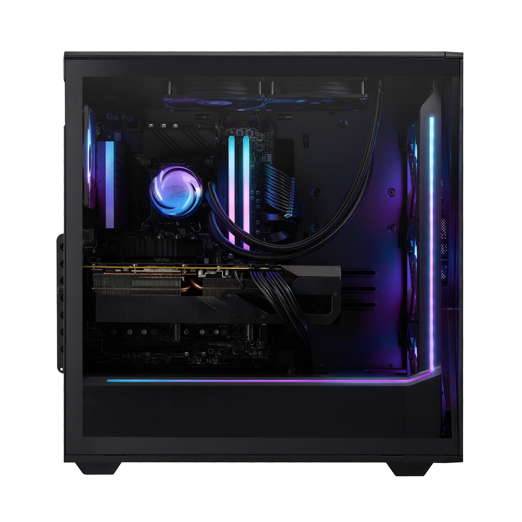Left. iBUYPOWER - iBUYPOWER Slate 9 - Ryzen 7 7800X3D - RX 9070XT 16GB - 32GB DDR5 RGB - 1TB SSD - Gaming PC - Black.
