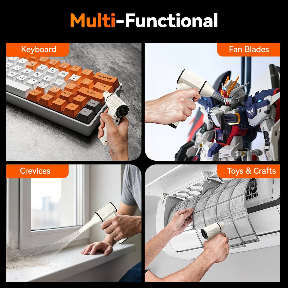 Multi-Functional

Keyboard
Fan Blades
Crevices
Toys & Crafts