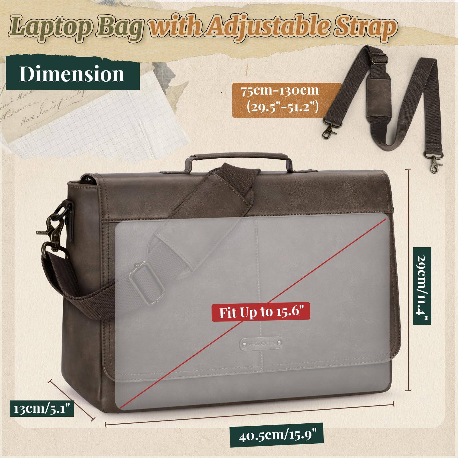 Laptop Bag with Adjustable Strap

Dimension

75cm-130cm (29.5"-51.2")

Fit Up to 15.6"

29cm/11.4"

40.5cm/15.9"

13cm/5.1"