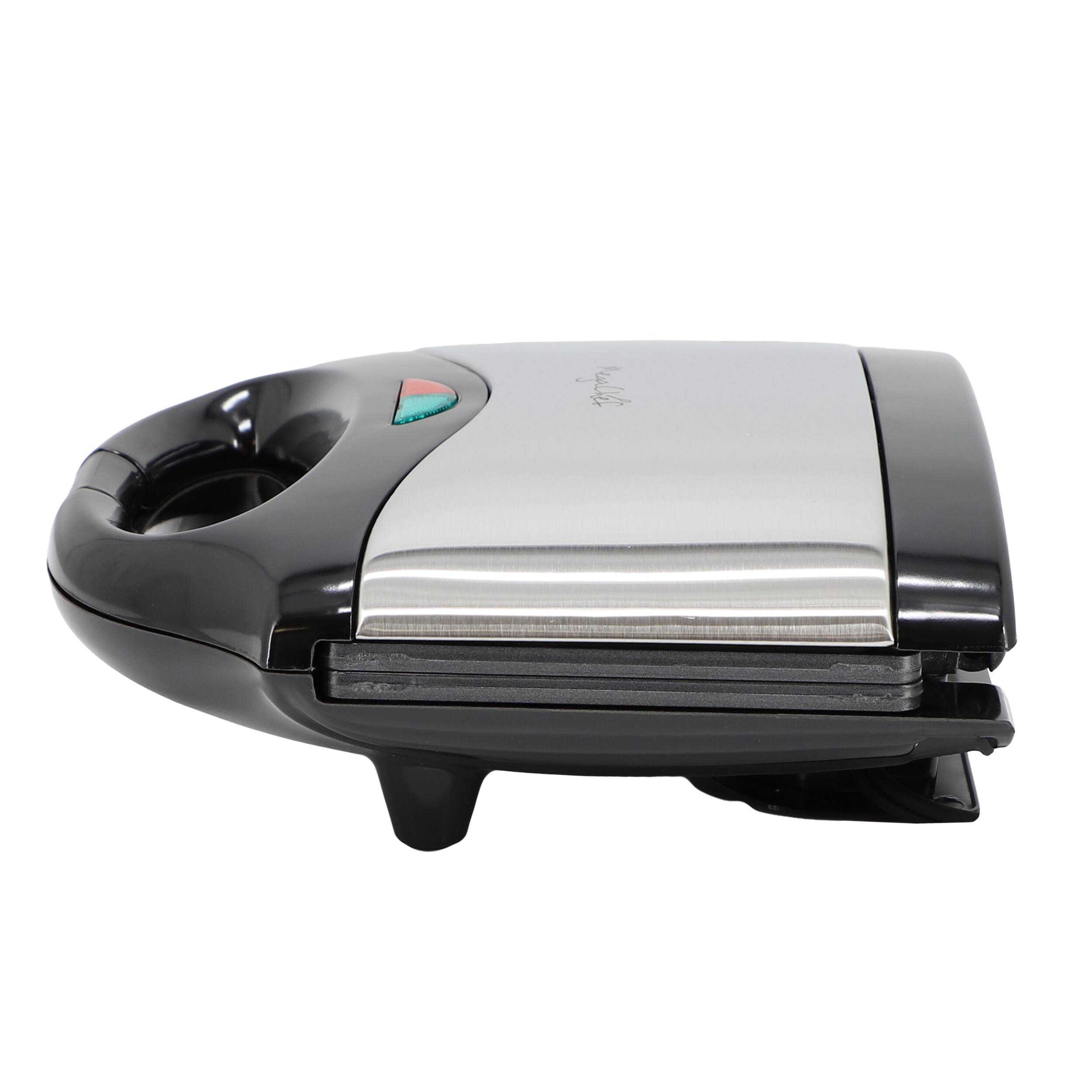 Alt View 3. MegaChef - MegaChef Electric Compact Aluminum Nonstick Sandwich Maker in Black - Black.