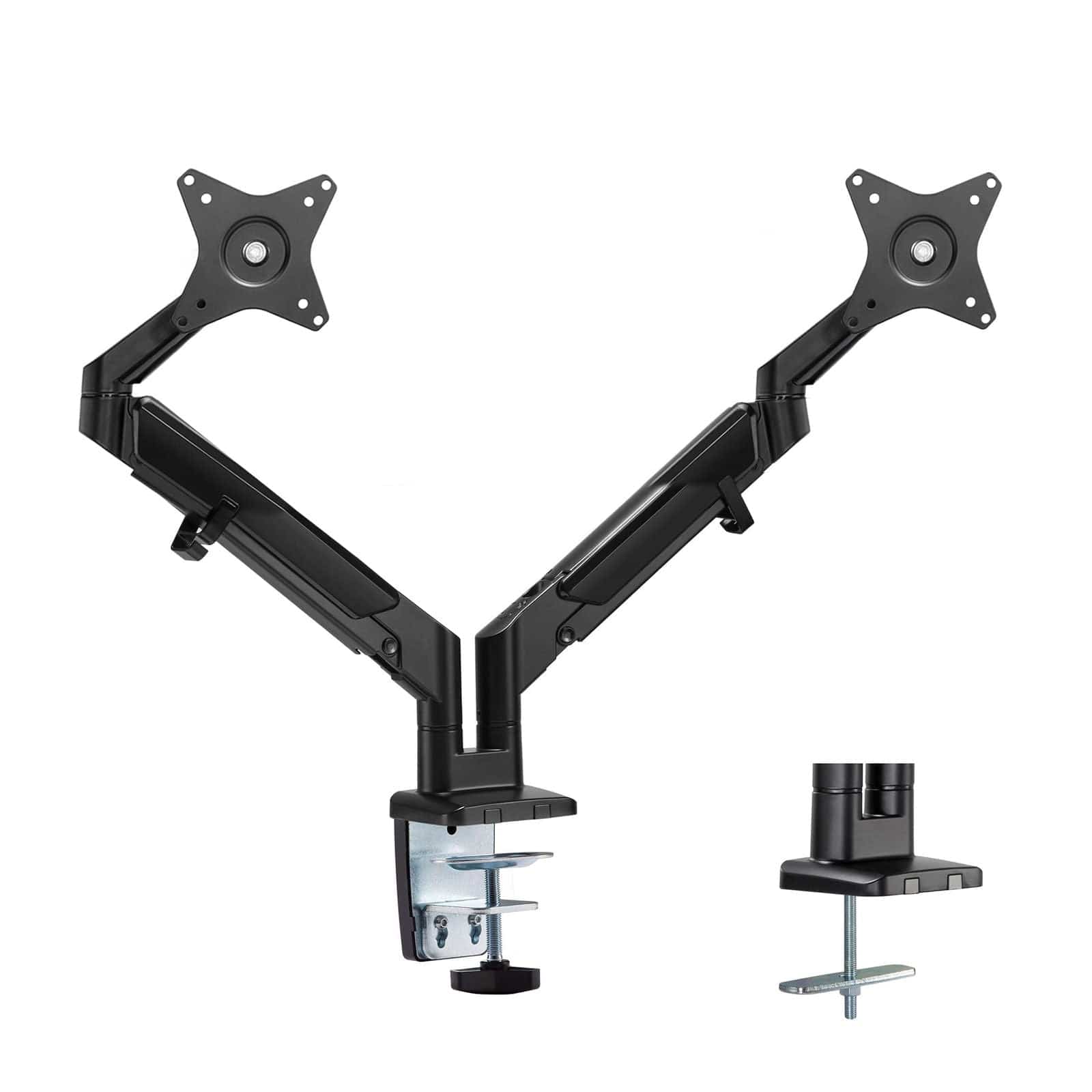 Mount-It! Dual Monitor Mount With Low Profile Gas Spring Arms for monitors up to 32" | holds up to 19.8 lbs per monitor | MI-4884B - Thumbnail 3