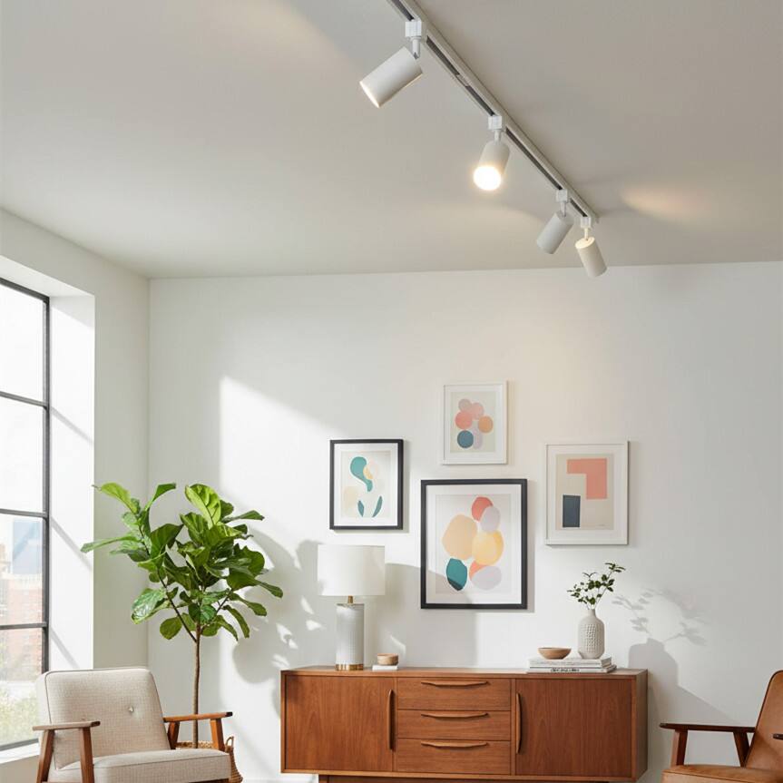 Alt View 3. Dazzed Corner - 4 Pack H Type LED Track Light Heads, GU10 Base Adapter Ceiling Spot Light Fixture - White.