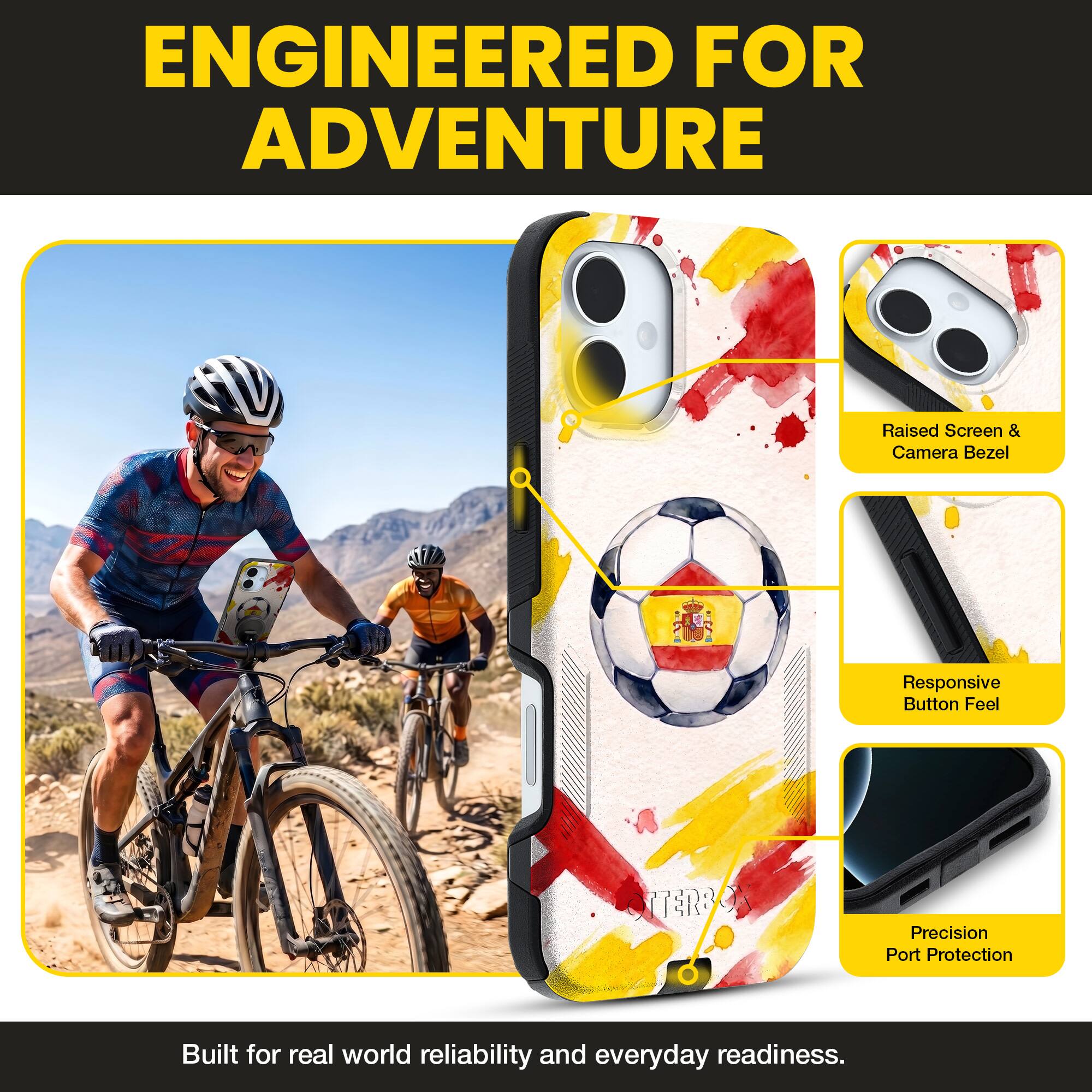 ENGINEERED FOR ADVENTURE

Raised Screen & Camera Bezel  
Responsive Button Feel  
Precision Port Protection  

Built for real world reliability and everyday readiness.