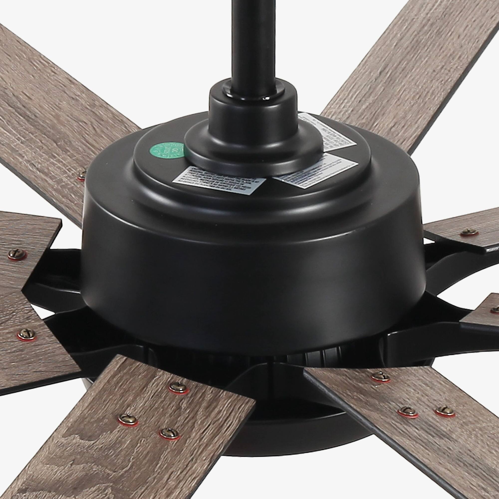 Alt View 7. Parrot Uncle - 65-inch Indoor LED Ceiling Fan with Light and Remote Control, 8 Reversible Blades, DC Reversible Motor - Black.